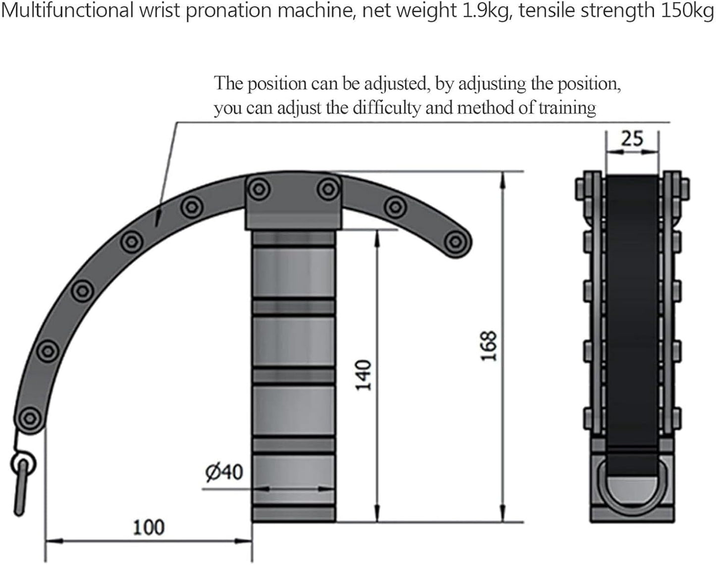 Arm Wrestling Training Equipment, Arm Wrestling Pronation Exercise Handles, Wrist and Forearm Strength Trainer, 304 Stainless Steel, 220 Lbs Weight Capacity