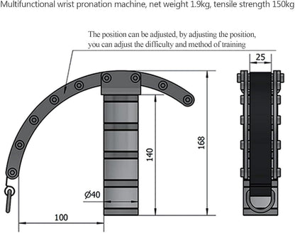 Arm Wrestling Training Equipment, Arm Wrestling Pronation Exercise Handles, Wrist and Forearm Strength Trainer, 304 Stainless Steel, 220 Lbs Weight Capacity