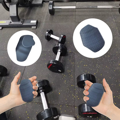 A Set of Silicone Gymnastics Grip Fingerless Fitness Gloves, Male and Female Pull Grip Cross Training Palm Grip Handle Protectio